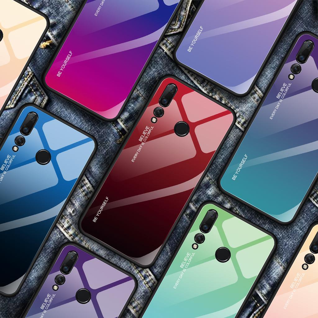 Maxbell Tempered Glass Gradient Color Mobile Phone Case Cover for Huawei Nova 4 A - Aladdin Shoppers