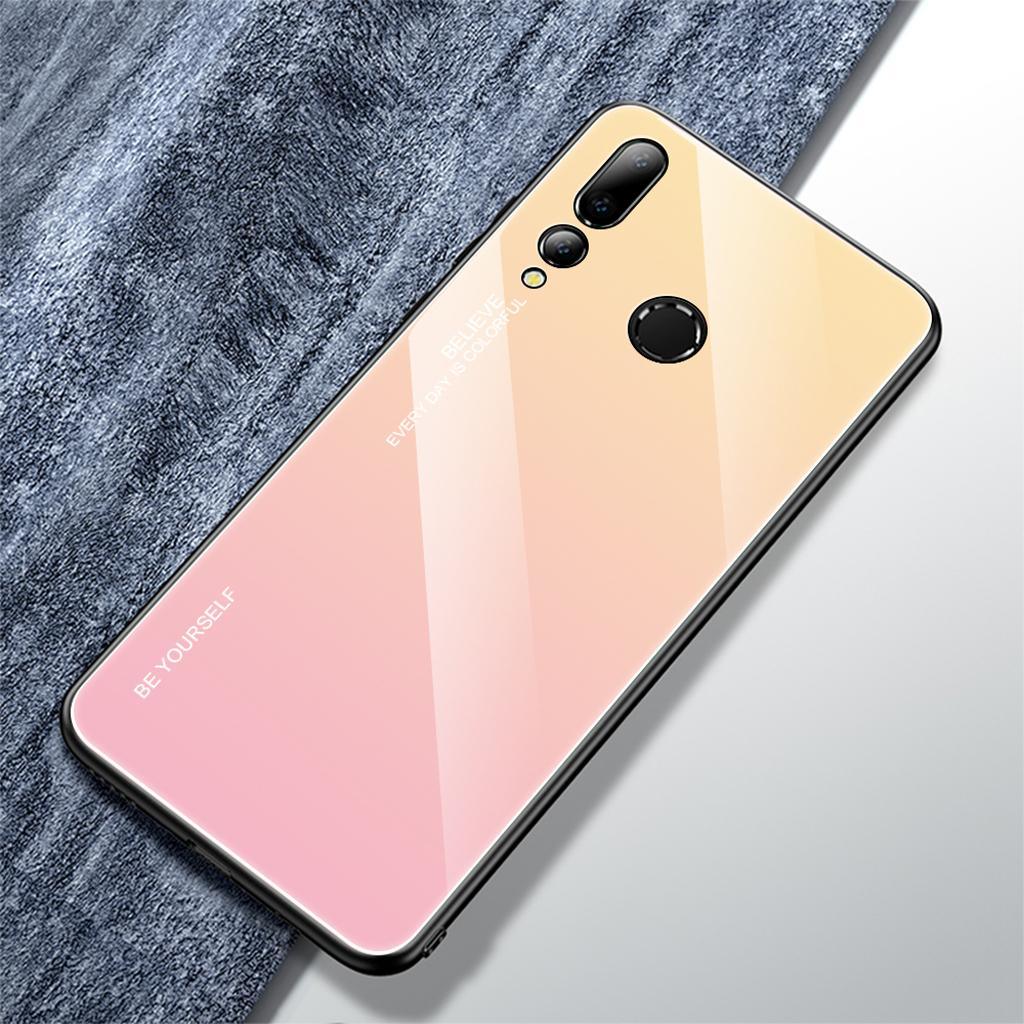 Maxbell Tempered Glass Gradient Color Mobile Phone Case Cover for Huawei Nova 4 A - Aladdin Shoppers