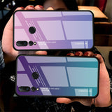 Maxbell Tempered Glass Gradient Color Mobile Phone Case Cover for Huawei Nova 4 B - Aladdin Shoppers