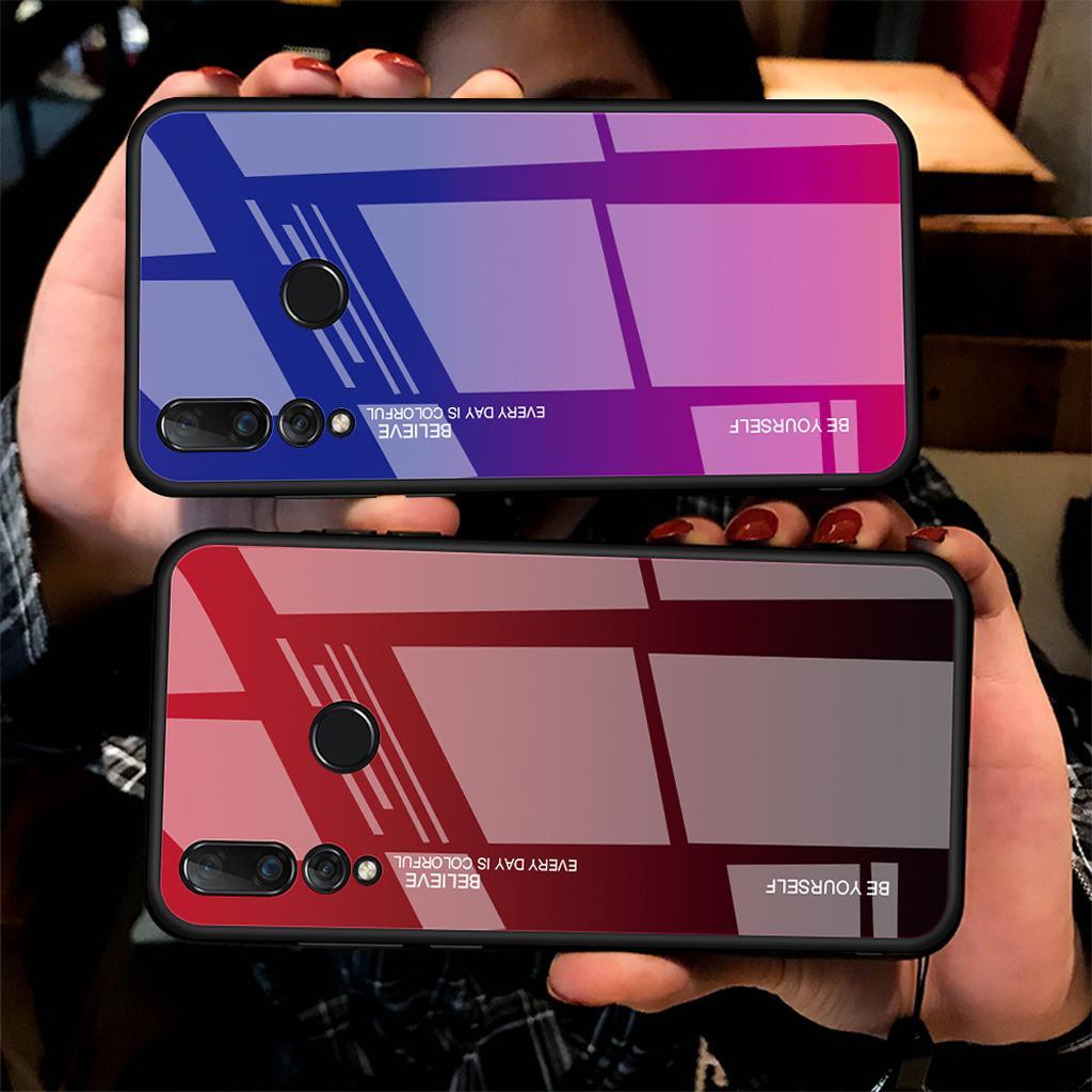 Maxbell Tempered Glass Gradient Color Mobile Phone Case Cover for Huawei Nova 4 D - Aladdin Shoppers
