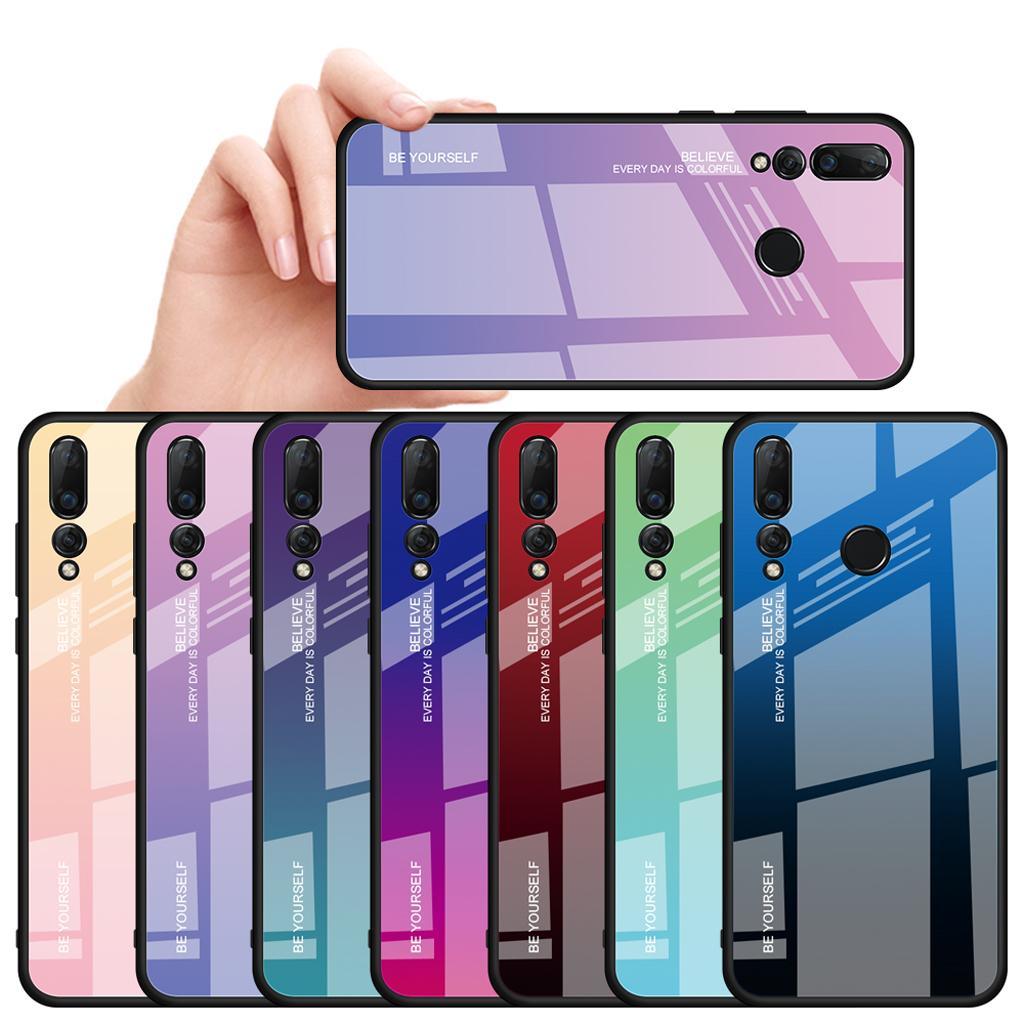 Maxbell Tempered Glass Gradient Color Mobile Phone Case Cover for Huawei Nova 4 D - Aladdin Shoppers