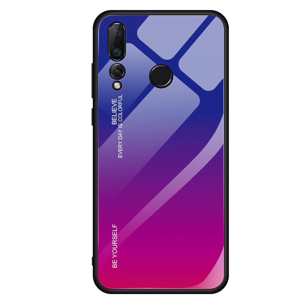 Maxbell Tempered Glass Gradient Color Mobile Phone Case Cover for Huawei Nova 4 D - Aladdin Shoppers