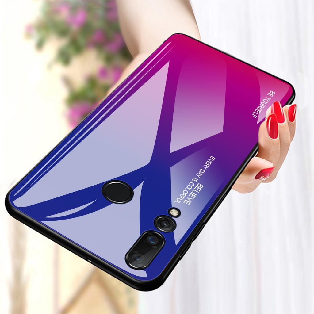 Maxbell Tempered Glass Gradient Color Mobile Phone Case Cover for Huawei Nova 4 D - Aladdin Shoppers