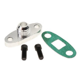 Maxbell TF008 Turbo Oil Feed Inlet Flange + Gasket Adapter Kit 10AN Fitting T3 T4 Center Hole Threaded - Aladdin Shoppers