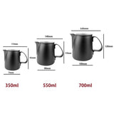 Maxbell Thick Stainless Steel Coffee Frothing Milk Latte Jug Pitcher Black 350ml - Aladdin Shoppers