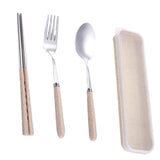Maxbell three-piece outdoor camping fork spoon chopsticks Flatware set  Beige
