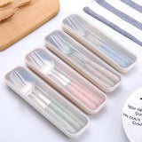 Maxbell three-piece outdoor camping fork spoon chopsticks Flatware set Beige - Aladdin Shoppers