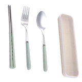 Maxbell three-piece outdoor camping fork spoon chopsticks Flatware set Green - Aladdin Shoppers