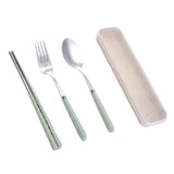 Maxbell three-piece outdoor camping fork spoon chopsticks Flatware set Green - Aladdin Shoppers