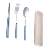 Maxbell three-piece outdoor camping fork spoon chopsticks Flatware set  Royal Blue