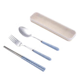 Maxbell three-piece outdoor camping fork spoon chopsticks Flatware set Royal Blue - Aladdin Shoppers