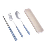 Maxbell three-piece outdoor camping fork spoon chopsticks Flatware set Royal Blue - Aladdin Shoppers