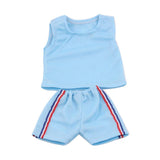 Maxbell Tops Pants Sports Uniform Clothes Dress Up for 18inch Doll Blue - Aladdin Shoppers