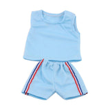 Maxbell Tops Pants Sports Uniform Clothes Dress Up for 18inch Doll Blue - Aladdin Shoppers