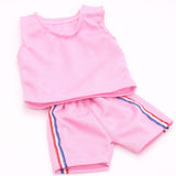 Maxbell Tops Pants Sports Uniform Clothes Dress Up for 18inch Doll Pink - Aladdin Shoppers