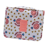 Maxbell Travel Toiletry Unisex Makeup Cosmetic Storage Wash Bag Pink smile face - Aladdin Shoppers