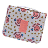 Maxbell Travel Toiletry Unisex Makeup Cosmetic Storage Wash Bag Pink smile face - Aladdin Shoppers