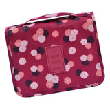Maxbell Travel Toiletry Unisex Makeup Cosmetic Storage Wash Bag Wine red flowers