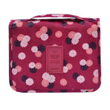 Maxbell Travel Toiletry Unisex Makeup Cosmetic Storage Wash Bag Wine red flowers - Aladdin Shoppers
