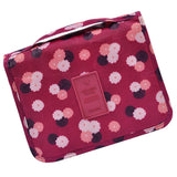 Maxbell Travel Toiletry Unisex Makeup Cosmetic Storage Wash Bag Wine red flowers - Aladdin Shoppers