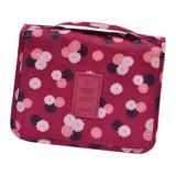 Maxbell Travel Toiletry Unisex Makeup Cosmetic Storage Wash Bag Wine red flowers - Aladdin Shoppers