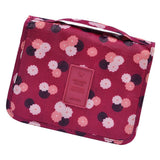 Maxbell Travel Toiletry Unisex Makeup Cosmetic Storage Wash Bag Wine red flowers - Aladdin Shoppers