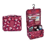 Maxbell Travel Toiletry Unisex Makeup Cosmetic Storage Wash Bag Wine red flowers - Aladdin Shoppers