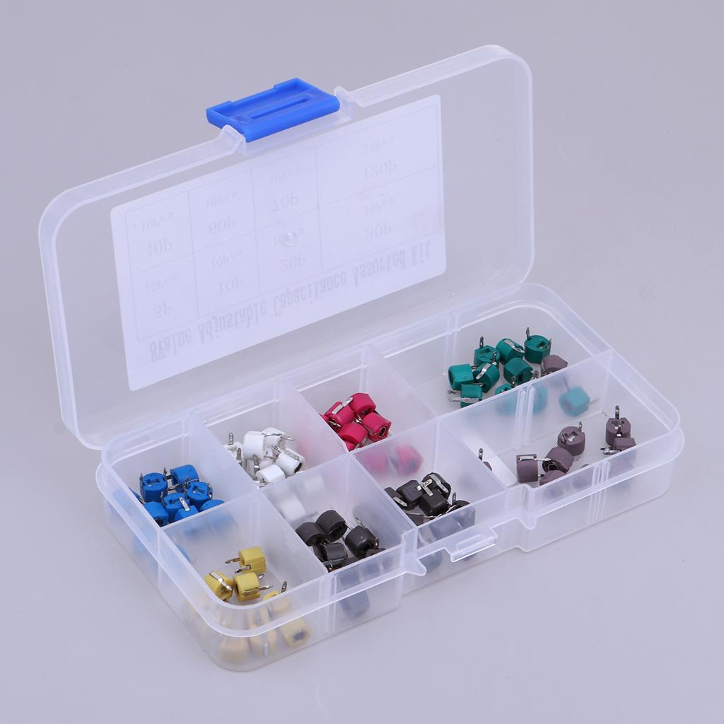 Maxbell Trimmer Capacitors Assorted Box Kit 8 Values x 10 Piece ( Total 80 Piece ) - Aladdin Shoppers