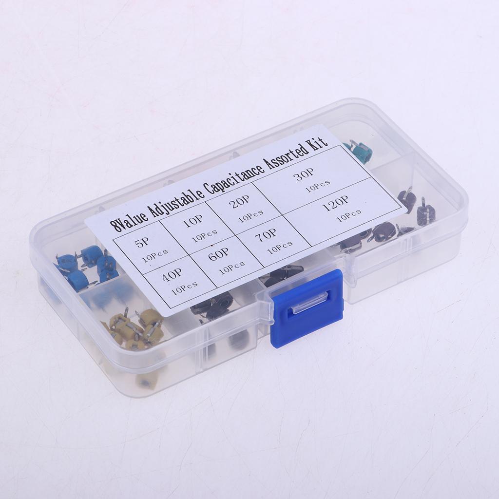 Maxbell Trimmer Capacitors Assorted Box Kit 8 Values x 10 Piece ( Total 80 Piece ) - Aladdin Shoppers