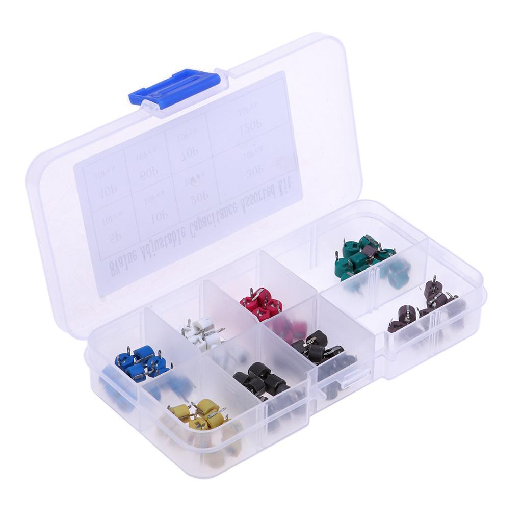 Maxbell Trimmer Capacitors Assorted Box Kit 8 Values x 10 Piece ( Total 80 Piece ) - Aladdin Shoppers
