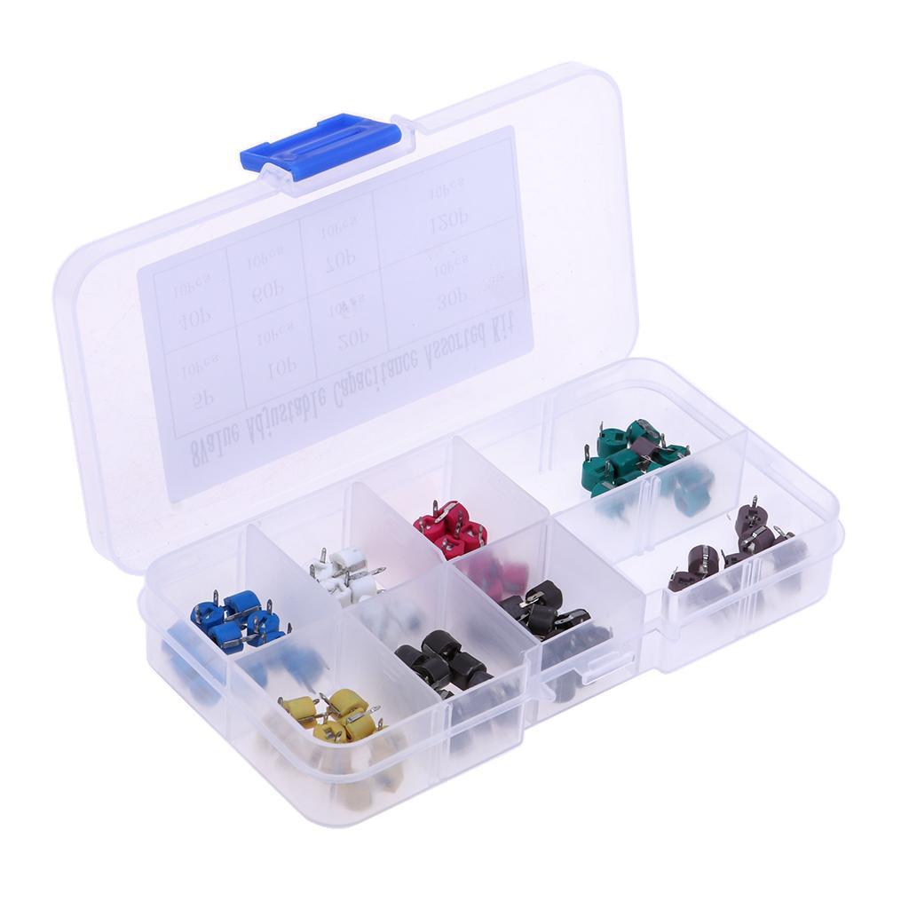 Maxbell Trimmer Capacitors Assorted Box Kit 8 Values x 10 Piece ( Total 80 Piece ) - Aladdin Shoppers