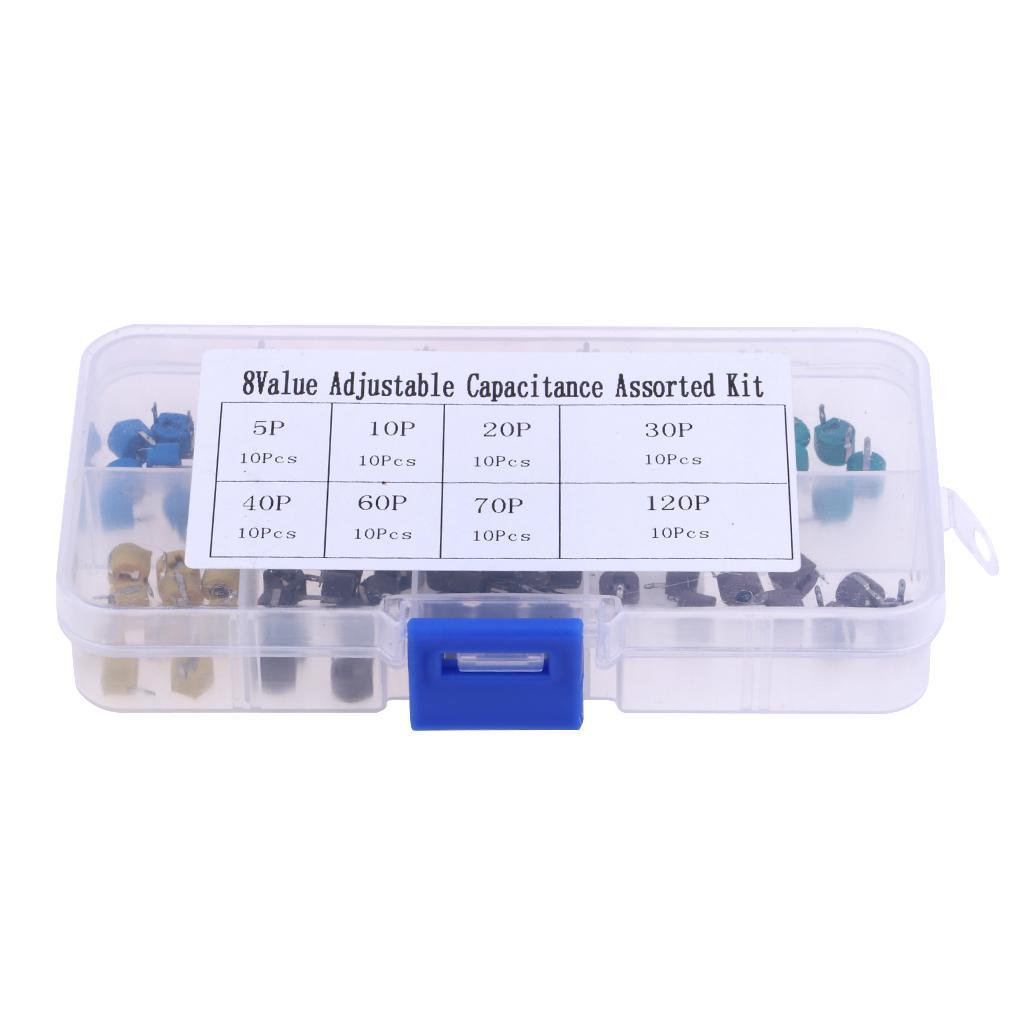 Maxbell Trimmer Capacitors Assorted Box Kit 8 Values x 10 Piece ( Total 80 Piece ) - Aladdin Shoppers
