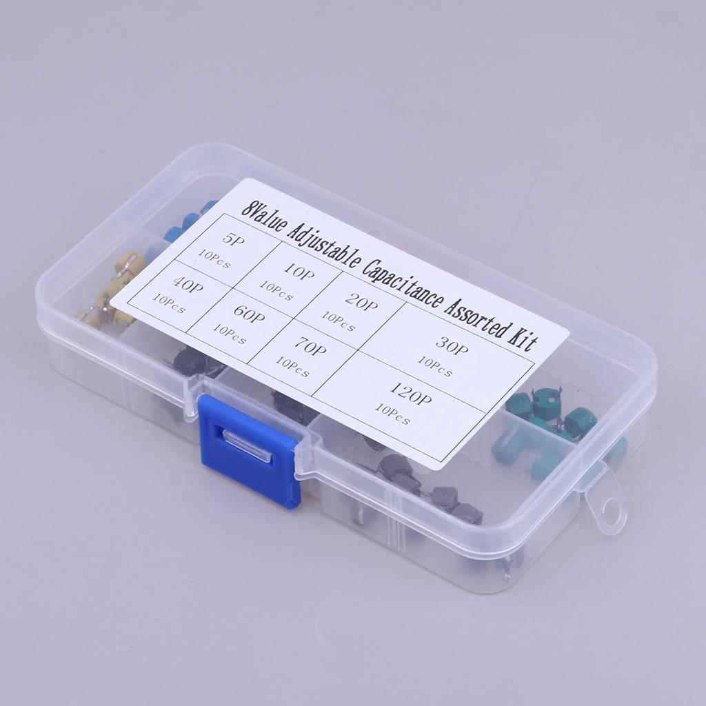 Maxbell Trimmer Capacitors Assorted Box Kit 8 Values x 10 Piece ( Total 80 Piece ) - Aladdin Shoppers