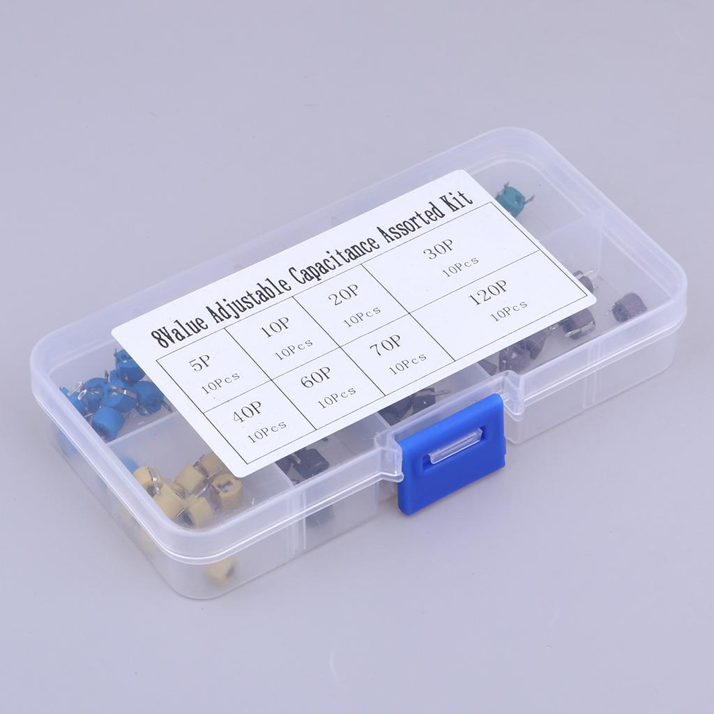 Maxbell Trimmer Capacitors Assorted Box Kit 8 Values x 10 Piece ( Total 80 Piece ) - Aladdin Shoppers