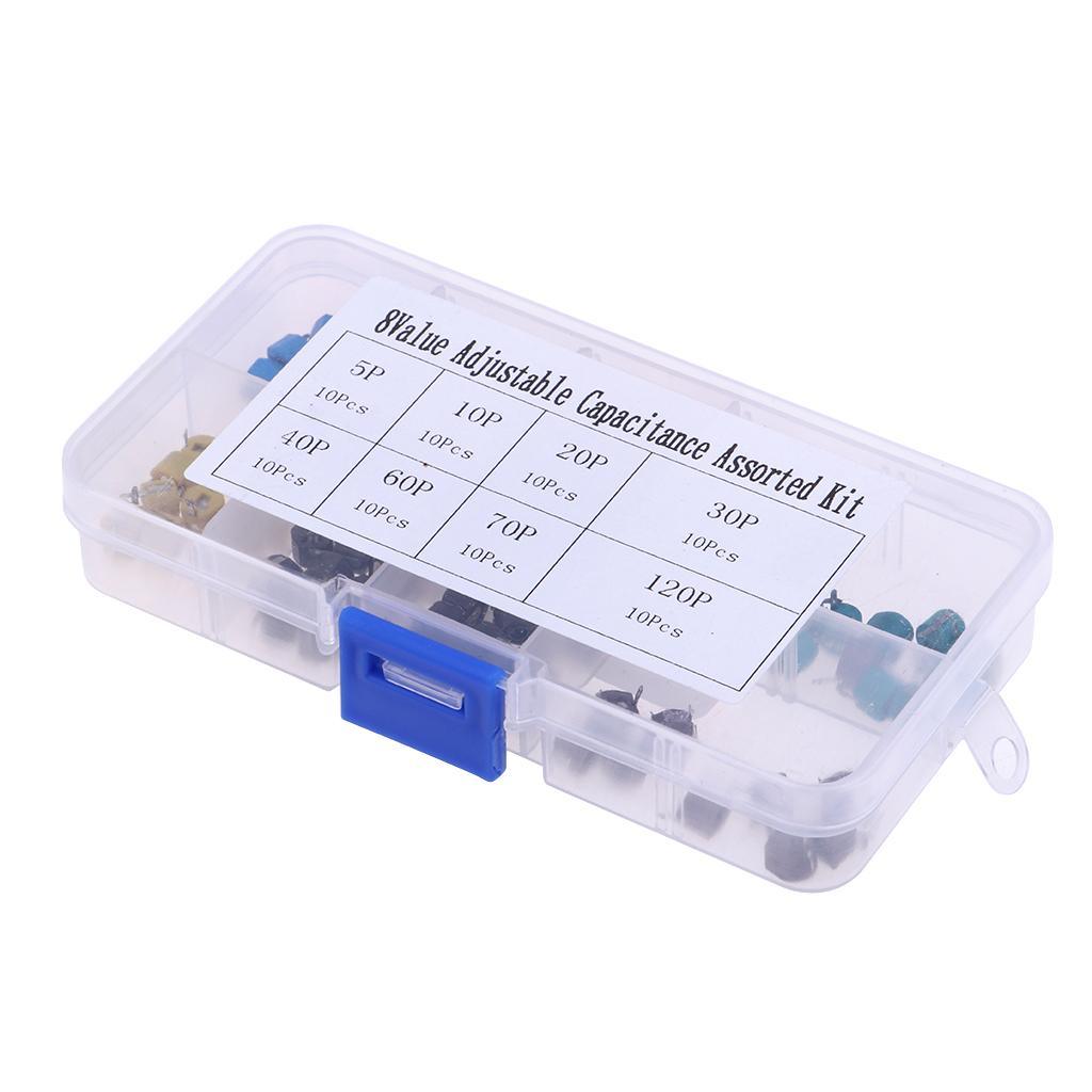 Maxbell Trimmer Capacitors Assorted Box Kit 8 Values x 10 Piece ( Total 80 Piece ) - Aladdin Shoppers