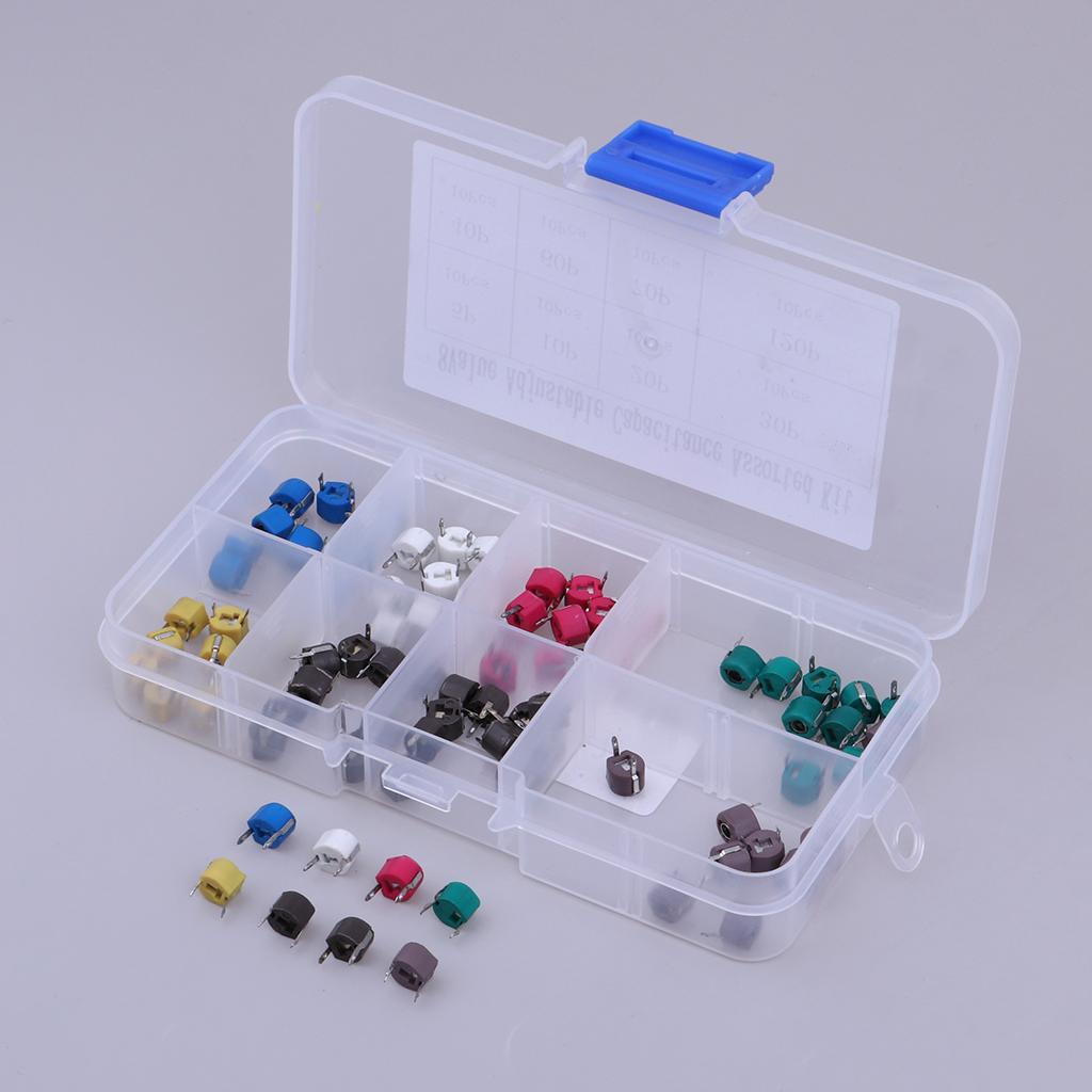 Maxbell Trimmer Capacitors Assorted Box Kit 8 Values x 10 Piece ( Total 80 Piece ) - Aladdin Shoppers