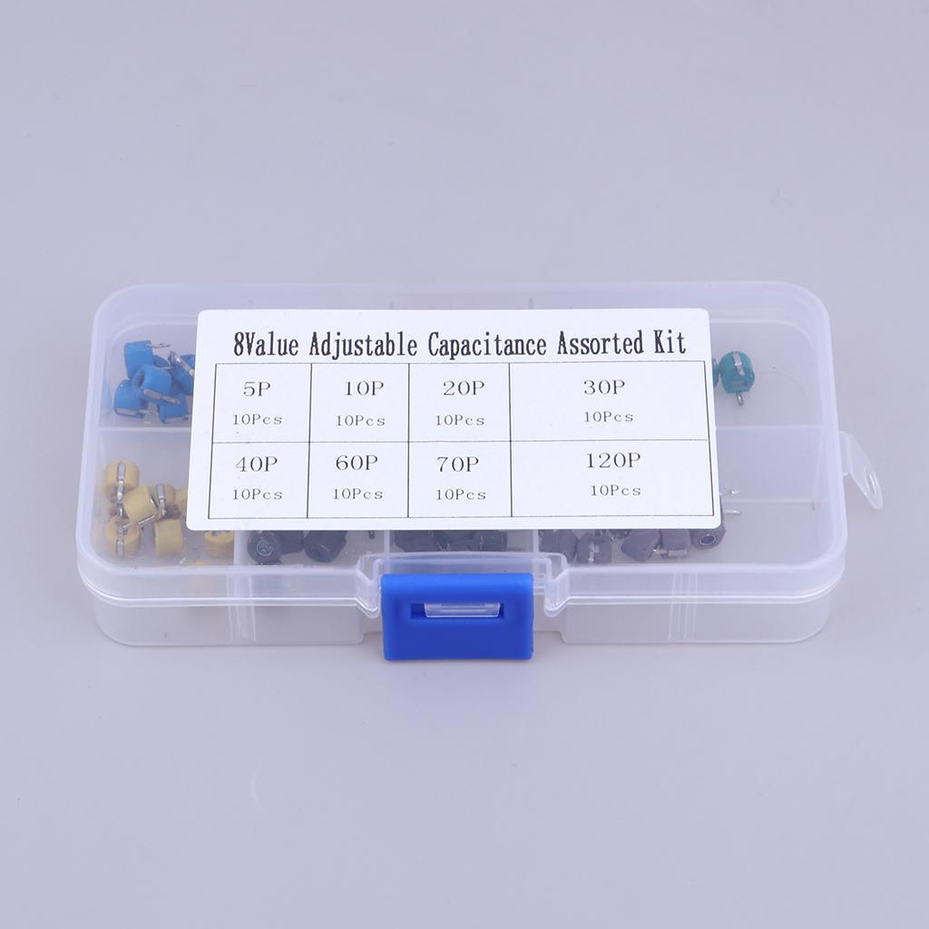 Maxbell Trimmer Capacitors Assorted Box Kit 8 Values x 10 Piece ( Total 80 Piece ) - Aladdin Shoppers