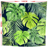 Maxbell Tropical Plants Printed Table Cloth Floral Pattern Table Cover Square-3 - Aladdin Shoppers