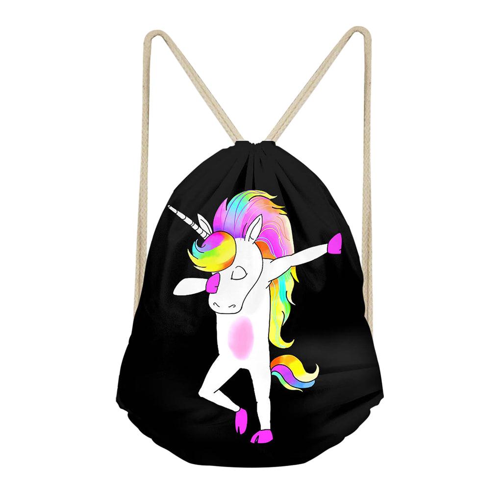 Maxbell Unicorn Drawstring Bag Funny Dress Shoes Laundry Storage Bags Backpack 2 - Aladdin Shoppers