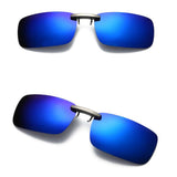 Maxbell Unisex Polarized Clip On Flip Up UV400 Driving Rectangle Sunglasses Deep Blue - Aladdin Shoppers