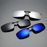 Maxbell Unisex Polarized Clip On Flip Up UV400 Driving Rectangle Sunglasses Deep Blue - Aladdin Shoppers