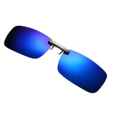 Maxbell Unisex Polarized Clip On Flip Up UV400 Driving Rectangle Sunglasses Deep Blue - Aladdin Shoppers