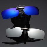 Maxbell Unisex Polarized Clip On Flip Up UV400 Driving Rectangle Sunglasses Deep Blue - Aladdin Shoppers