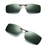 Maxbell Unisex Polarized Clip On Flip Up UV400 Driving Rectangle Sunglasses Deep Green - Aladdin Shoppers