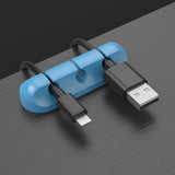 Maxbell Universal Desktop Cable Clamp Wire Holder Finishing Adhesive 3 Holes Blue - Aladdin Shoppers