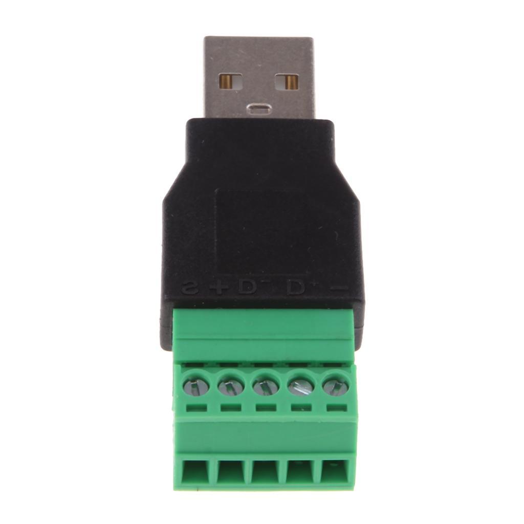 ⚡️Buy Maxbell USB 2.0 A Male Plug to 5 Pin/Way Female Bolt Screw Shield ...