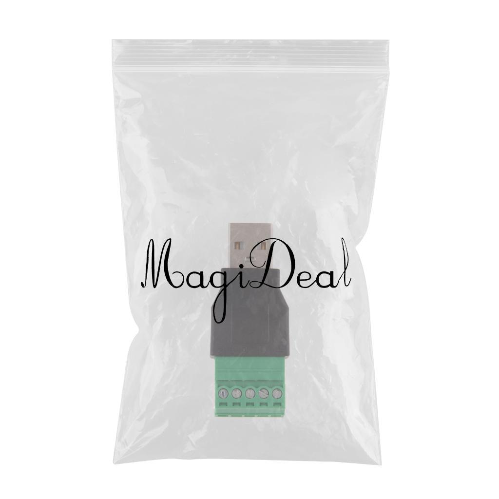 Maxbell USB 2.0 A Male Plug to 5 Pin/Way Female Bolt Screw Shield terminals Pluggable Type Adapter - Aladdin Shoppers