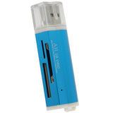 Maxbell USB 2.0 Memory Card Reader Adapter for Micro SD SDHC TF M2 MMC MS PRO Blue - Aladdin Shoppers