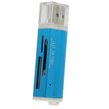 Maxbell USB 2.0 Memory Card Reader Adapter for Micro SD SDHC TF M2 MMC MS PRO Blue - Aladdin Shoppers