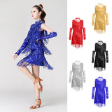 Maxbell V Neck 1920s Sequin Fringe Charleston Flapper Dance Dresses Costumes L red - Aladdin Shoppers